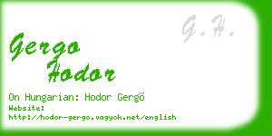 gergo hodor business card