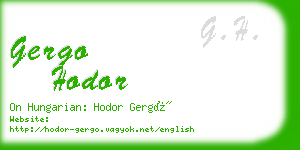 gergo hodor business card
